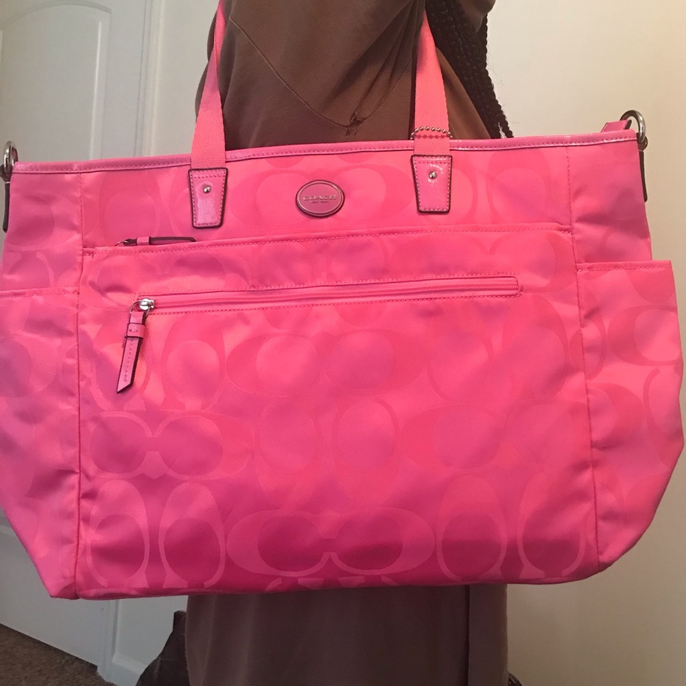 Oversized large hot pink Coach